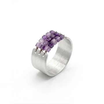Ametiszttel készült Corset gyűrű