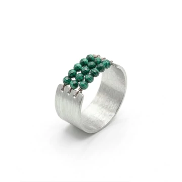 Malachittal készült Corset gyűrű