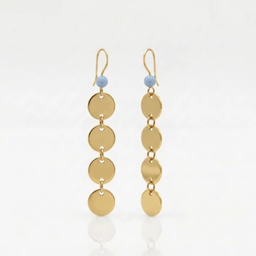 Angelit hosszú korong fülbevaló 