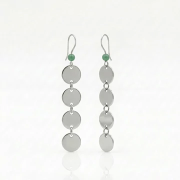 Aventurin hosszú korong fülbevaló 