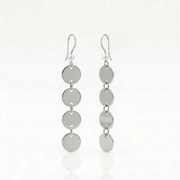 Hegyikristály hosszú korong fülbevaló 