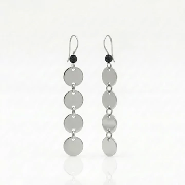 Lávakő hosszú korong fülbevaló 