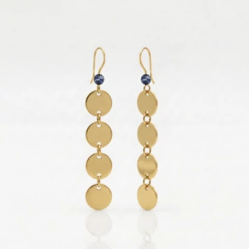 Szodalit hosszú korong fülbevaló 