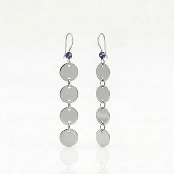 Szodalit hosszú korong fülbevaló 