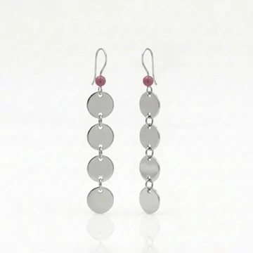 Thulit hosszú korong fülbevaló 