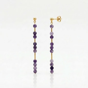 Line ametiszt hosszú fülbevaló