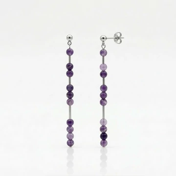 Line ametiszt hosszú fülbevaló