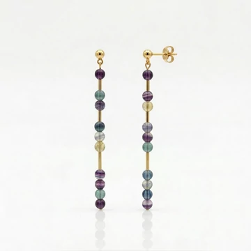 Line fluorit hosszú fülbevaló