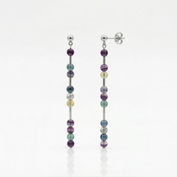 Line fluorit hosszú fülbevaló