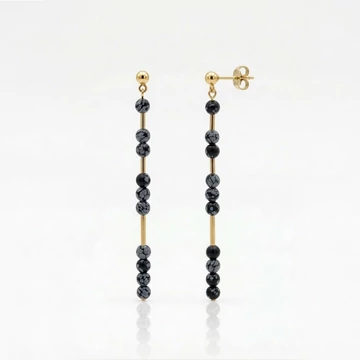 Line hópehely obszidián hosszú fülbevaló