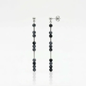 Line hópehely obszidián hosszú fülbevaló