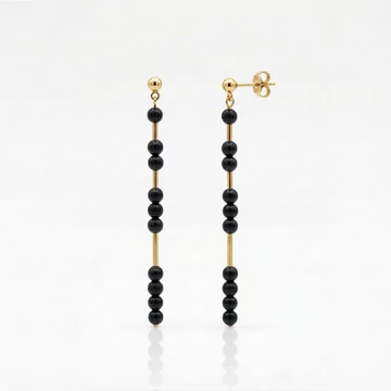 Line ónix hosszú fülbevaló