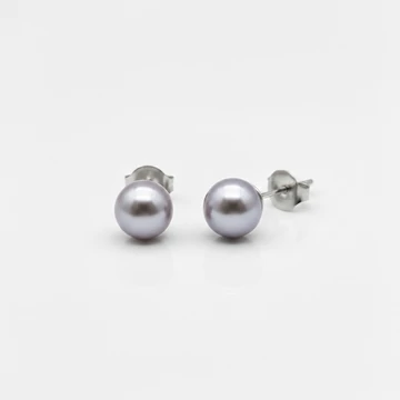 Quartet Pearl - Szürke tenyésztett gyöngy pötty fülbevaló