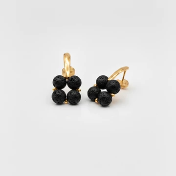 Quartet - Lávakő fülbevaló, arany színű