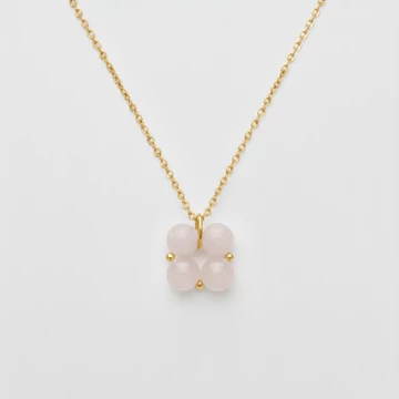 Quartet - Rózsakvarc nyaklánc, arany színű