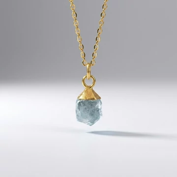 Raw Gems akvamarin nyaklánc