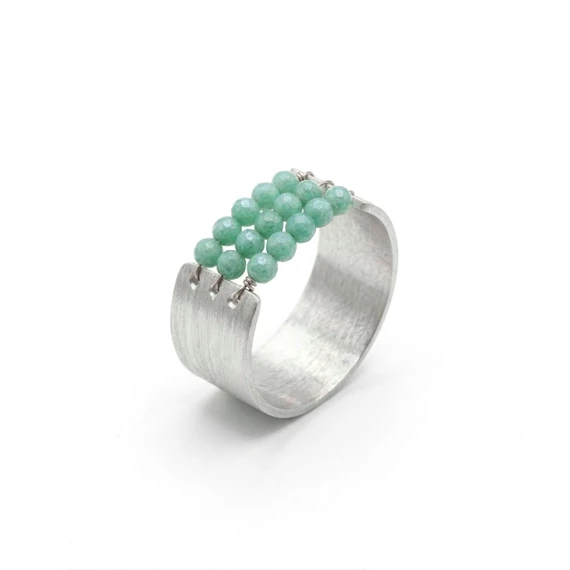 Amazonittal készült Corset gyűrű