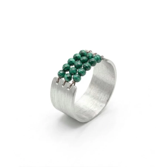 Malachittal készült Corset gyűrű