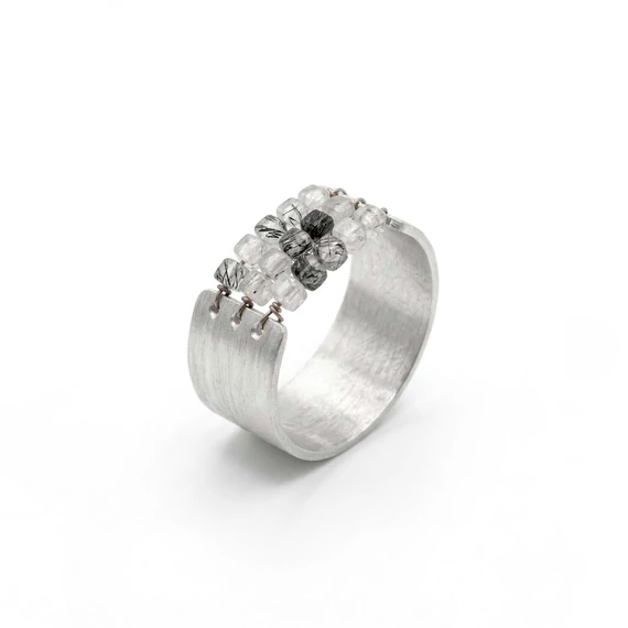 Turmalinkvarccal készült Corset gyűrű