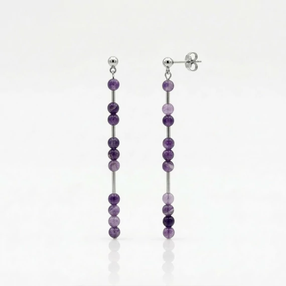 Line ametiszt hosszú fülbevaló
