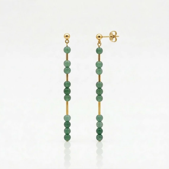 Line aventurin hosszú fülbevaló