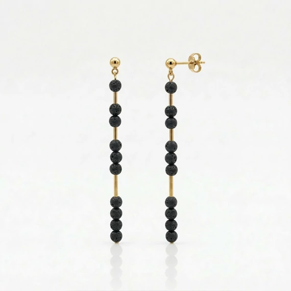 Line lávakő hosszú fülbevaló