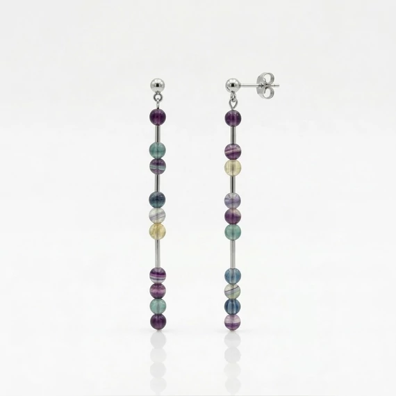 Line fluorit hosszú fülbevaló