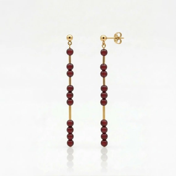 Line gránát hosszú fülbevaló