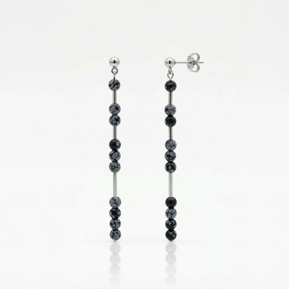 Line hópehely obszidián hosszú fülbevaló