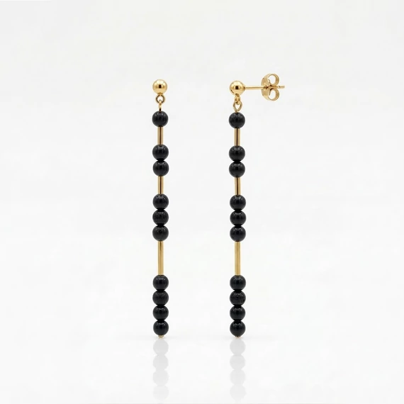 Line ónix hosszú fülbevaló