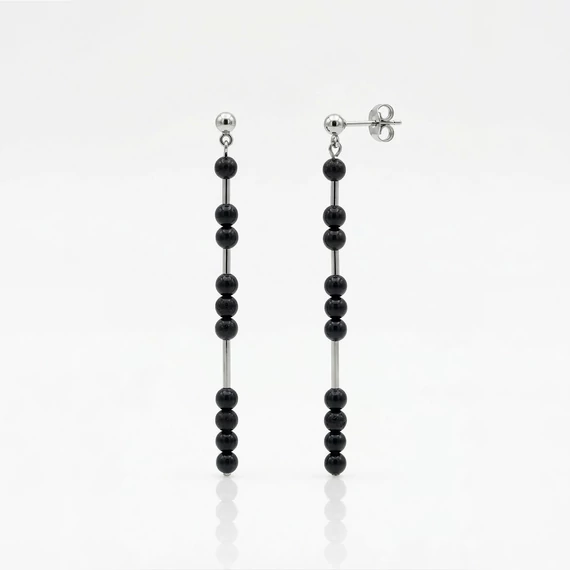 Line ónix hosszú fülbevaló