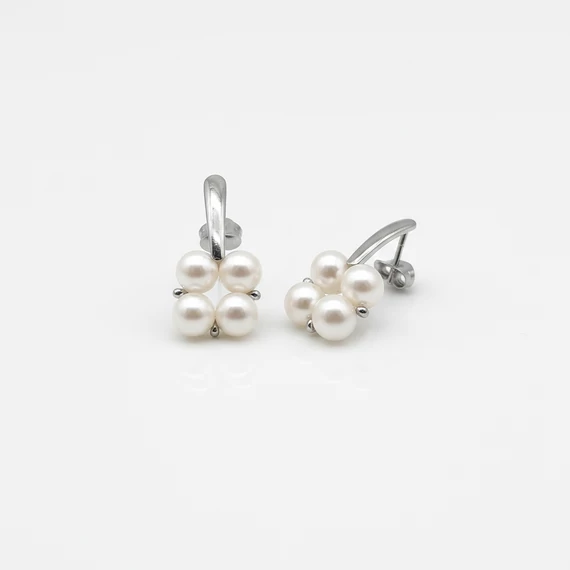 Quartet Pearl - Fehér tenyésztett gyöngy fülbevaló