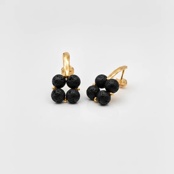 Quartet - Lávakő fülbevaló, arany színű