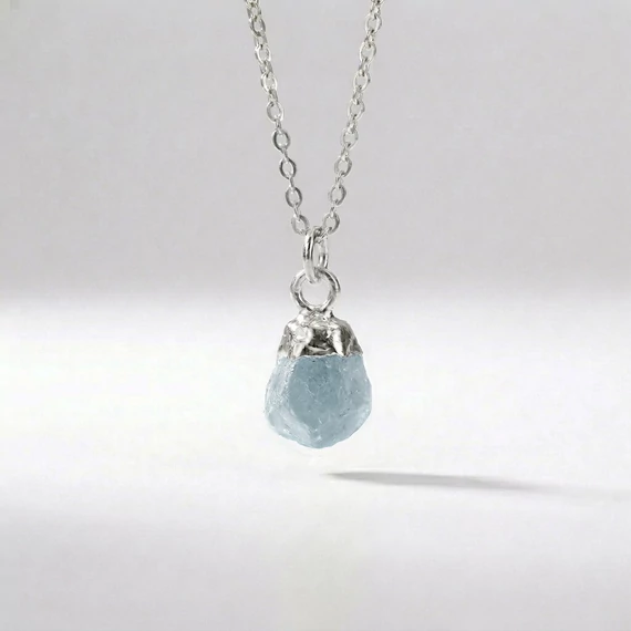 Raw Gems akvamarin nyaklánc
