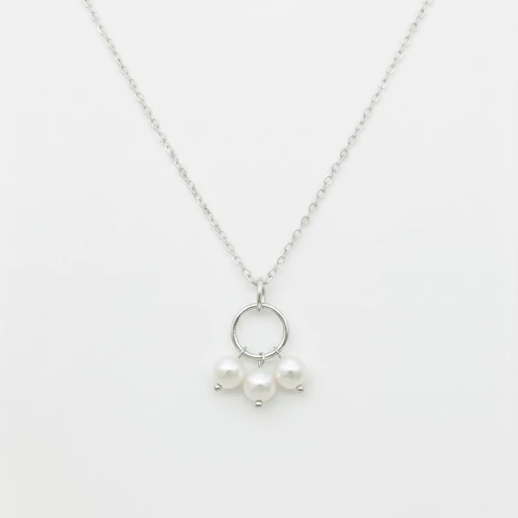 Trinity Pearl - Fehér tenyésztett gyöngy nyaklánc